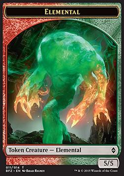 Elemental Token (Green and Red 5/5)