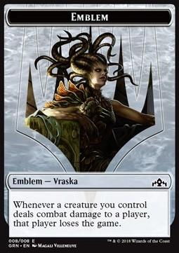 Vraska, Golgari Queen Emblem // Human Token (W 1/1)