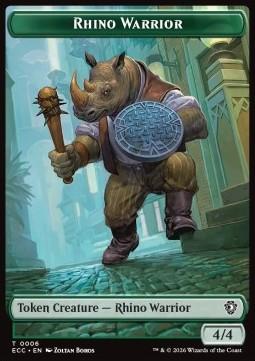 Rhino Warrior Token (G 4/4) // Elemental Token (RG 5/5)