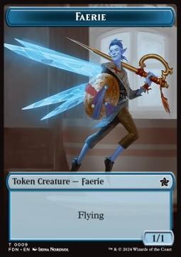 Faerie Token (U 1/1) // Fish Token (U 1/1)