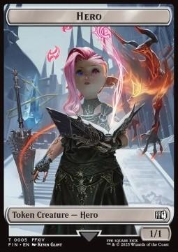 Hero Token (W 1/1)// Bird Token (U 1/1 Flying, vigilance) (V.2)