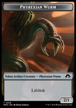 Phyrexian Wurm Token (B 2/1 Lifelink) // Servo Token (A 1/1)