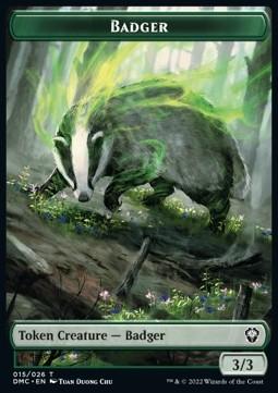 Badger Token (G 3/3) // Bird Token (W 1/1)