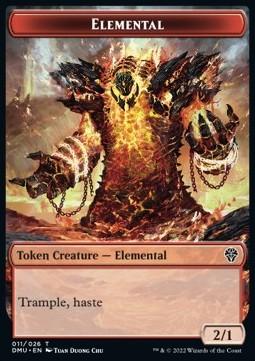Elemental Token (R 2/1) // Saproling Token (G 1/1)
