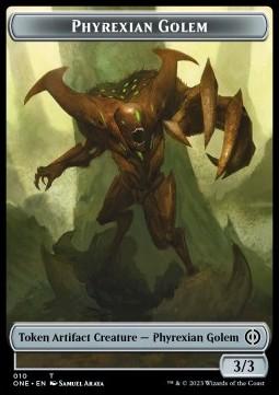 Phyrexian Golem Token (A 3/3) // Rebel Token (R 2/2)