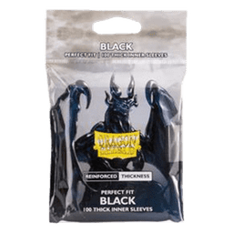 100 Dragon Shield Perfect Fit Thick Inner Sleeves - Black