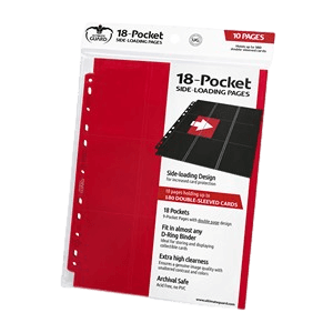 10 Ultimate Guard 18-Pocket Side-Loading Pages (Red)