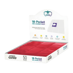 50 Ultimate Guard 18-Pocket Side-Loading Pages (Red)