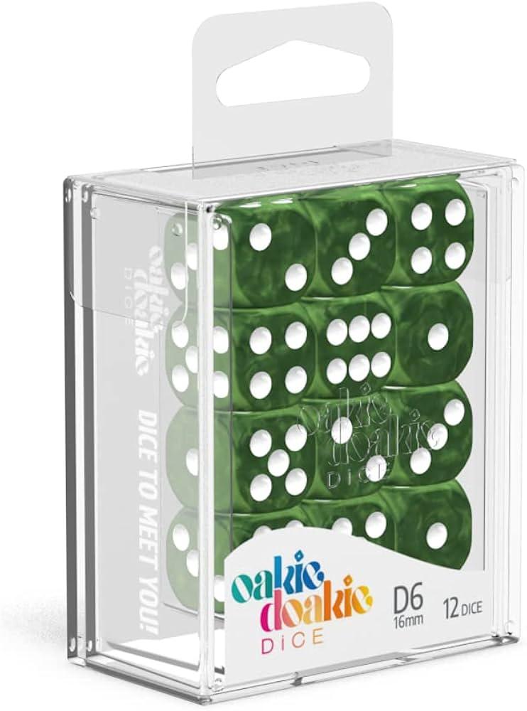 Oakie Doakie Dice D6 Marble-Green 12