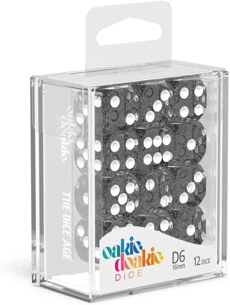 Oakie Doakie Dice D6 Speckled-Black 12