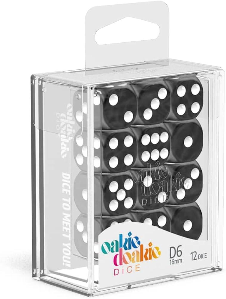 Oakie Doakie Dice D6 Marble-Black 12