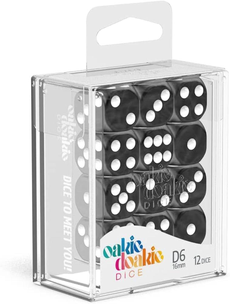 Oakie Doakie Dice D6 Marble-Black 12