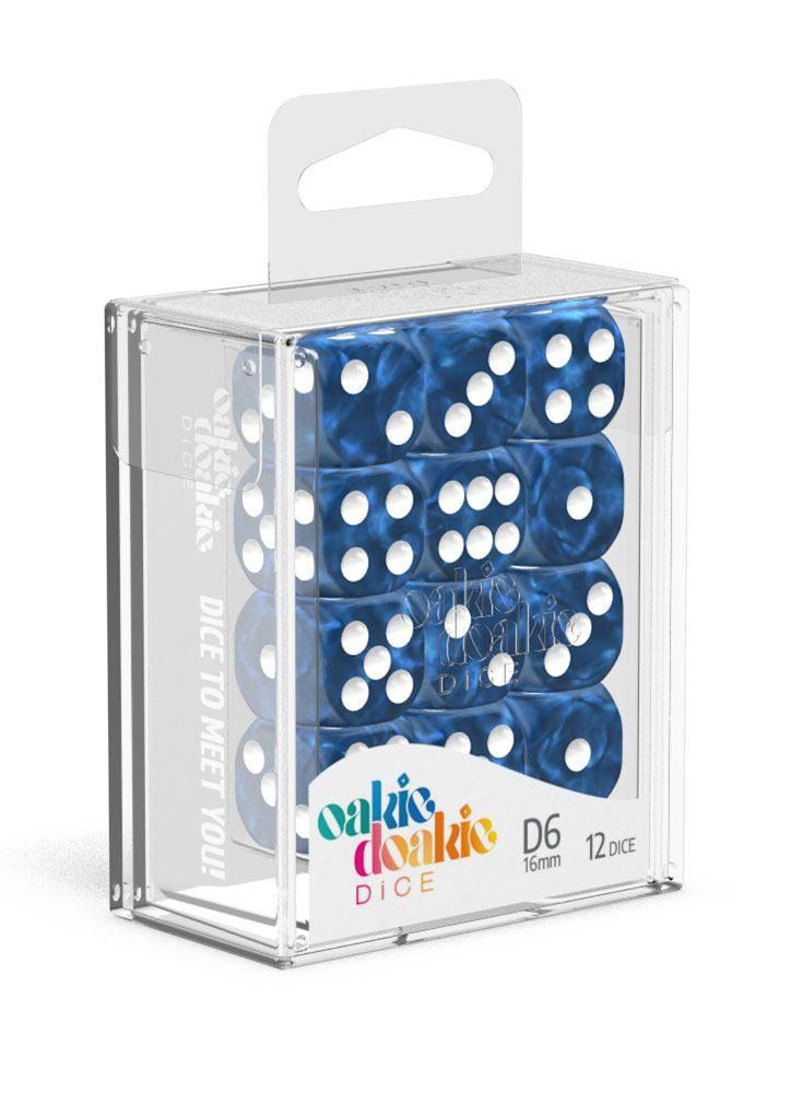 Oakie Doakie Dice D6 Marble-Blue 12