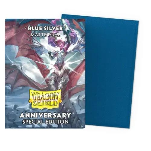 100 Dragon Shield Sleeves (Matte Dual Blue Silver)