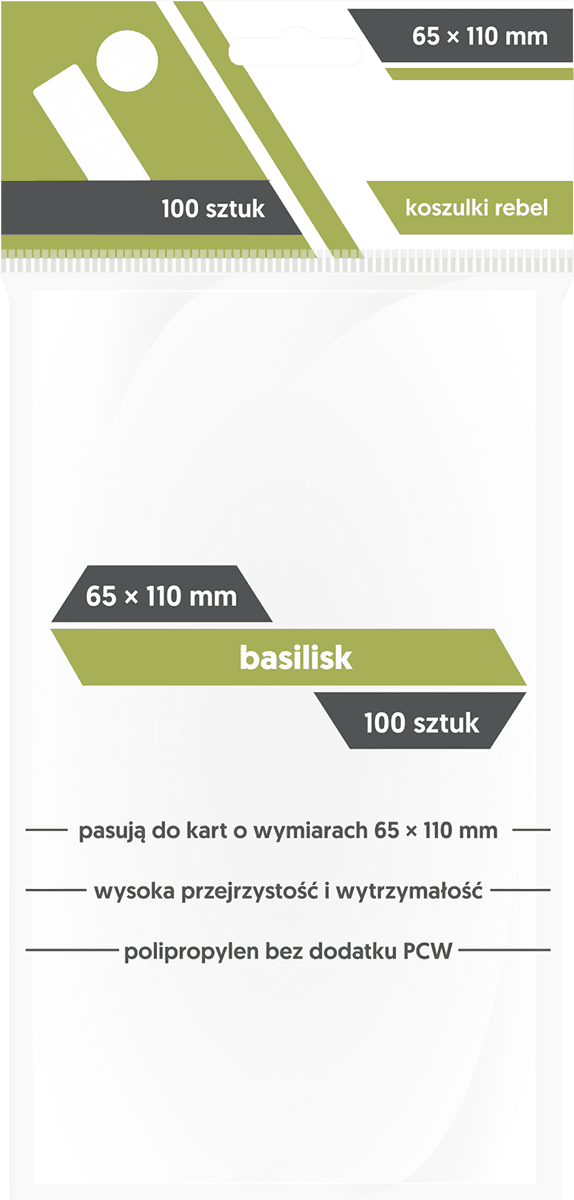 Koszulki na karty Rebel (65x110 mm) "Basilisk", 100 sztuk