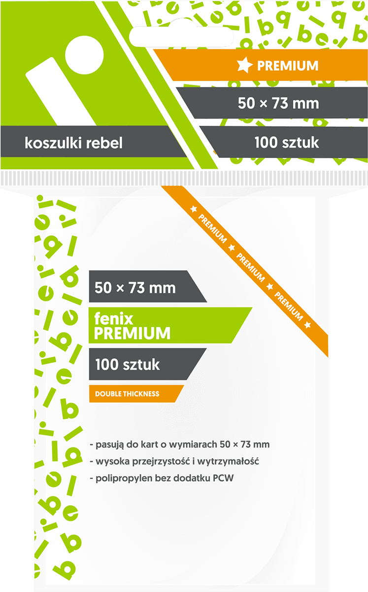 Koszulki na karty Rebel (50x73 mm) "Fenix Premium", 100 sztuk