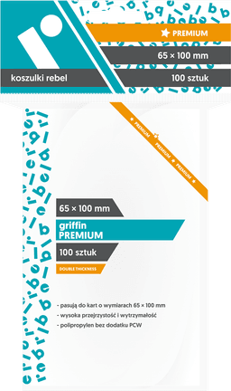 Koszulki na karty Rebel (65x100 mm) "Griffin Premium", 100 sztuk