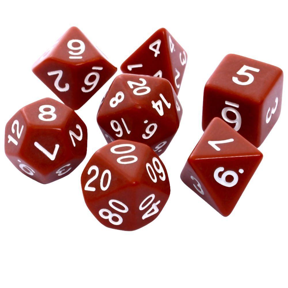 Komplet kości REBEL RPG - Matowe - Brązowe
