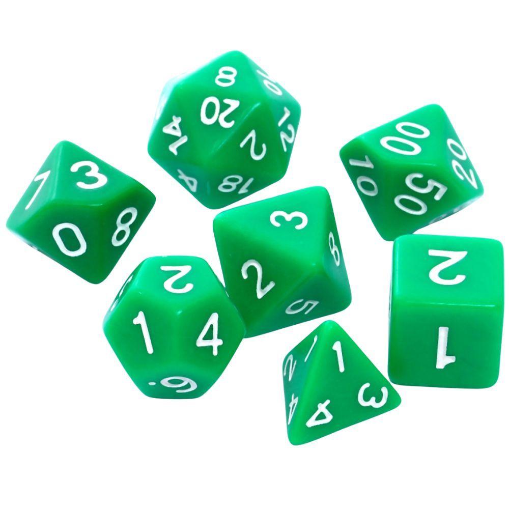 Komplet kości REBEL RPG - Matowe - Zielone
