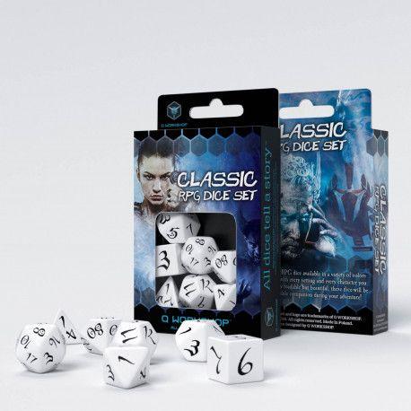 Classic RPG Dice Set White & Black