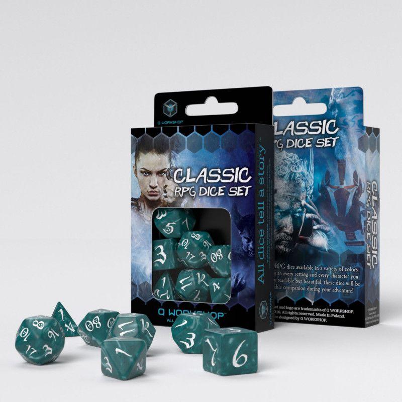 Classic RPG Dice Set Stormy & White