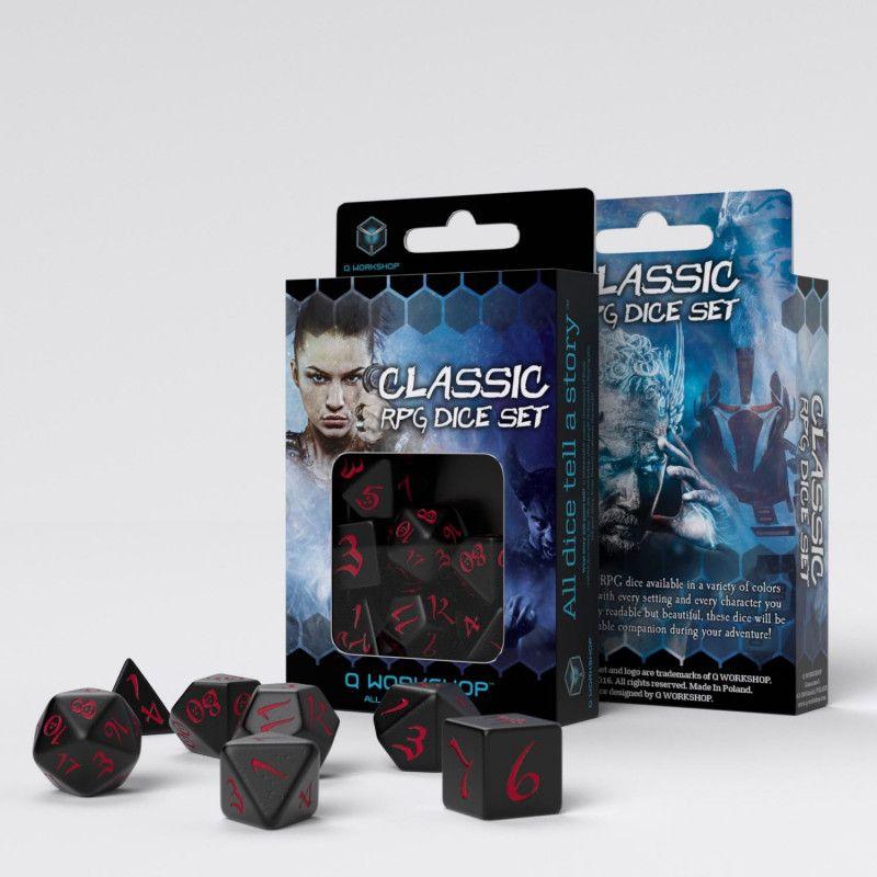 Classic RPG Dice Set Black & Red