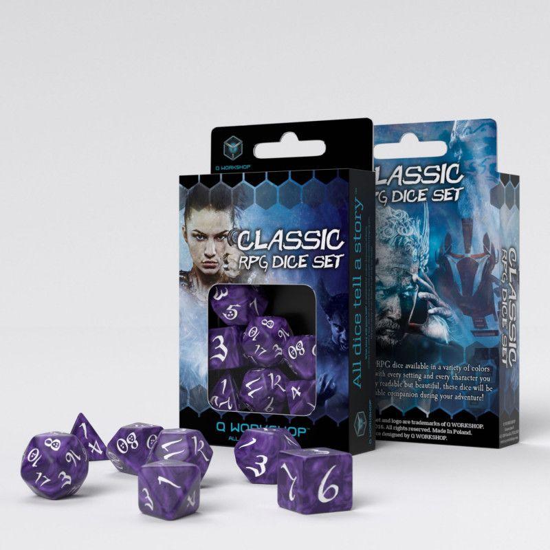 Classic RPG Dice Set Lavender & White