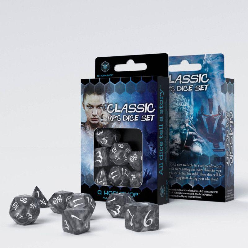 Classic RPG Dice Set Smoky & White