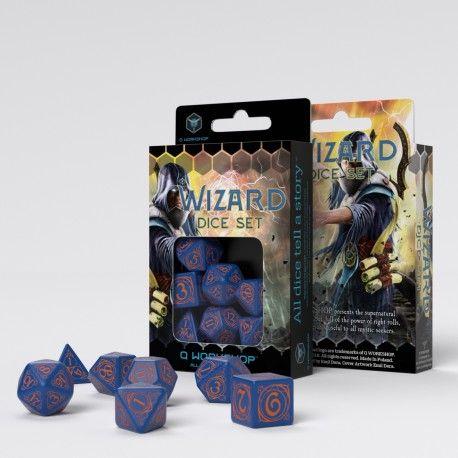Wizard Dice Set Dark-blue & Orange