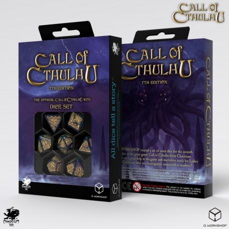 Call of Cthulhu 7th Edition Dice Set Blue-green & Gold