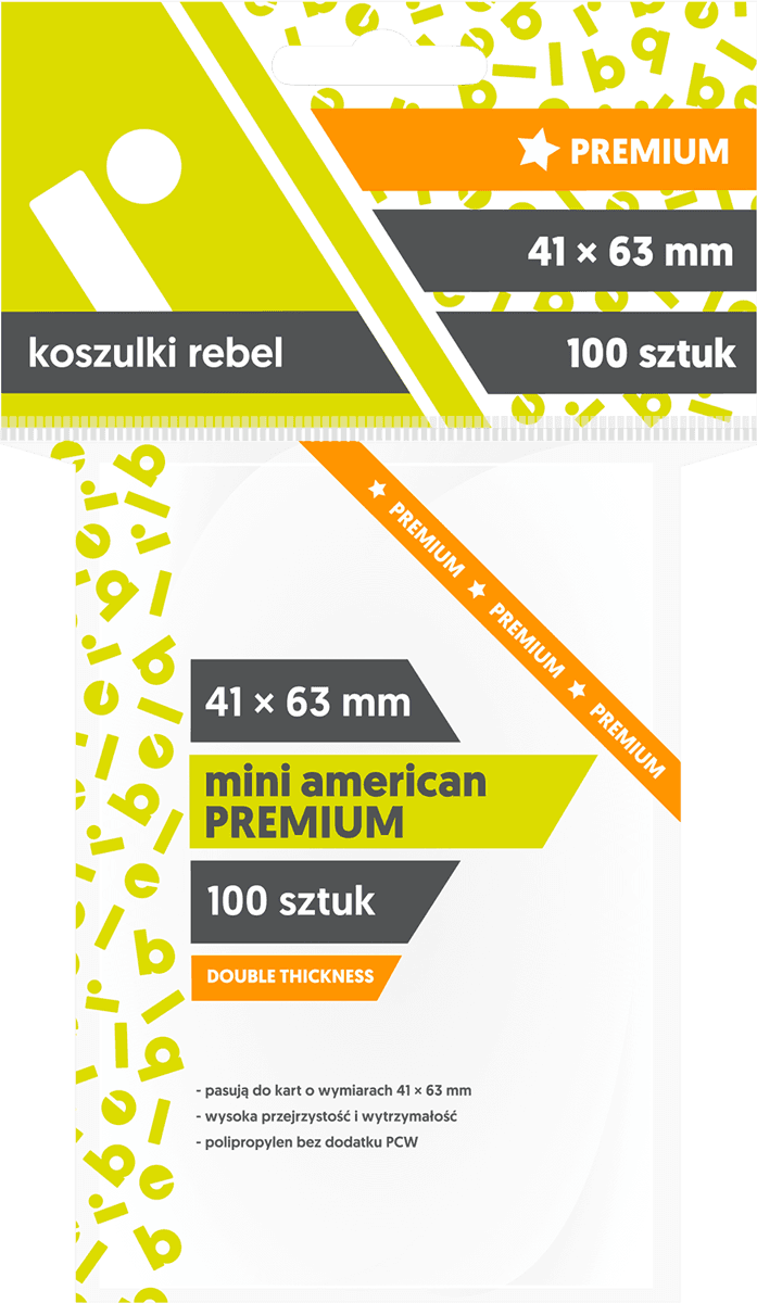 Koszulki na karty Rebel (41x63 mm) "Mini American Premium", 100 sztuk