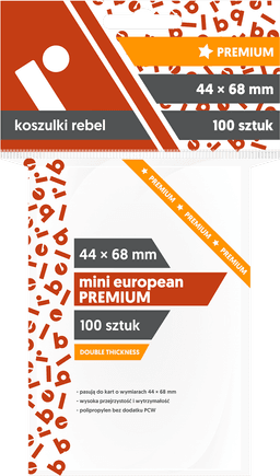 Koszulki na karty Rebel (44x68 mm) "Mini European Premium", 100 sztuk