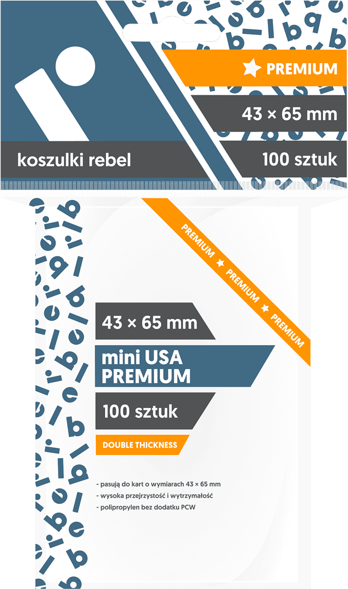 Koszulki na karty Rebel (43x65 mm) "Mini USA Premium", 100 sztuk