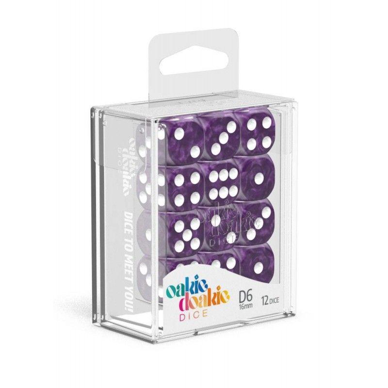 Oakie Doakie Dice D6 Marble-Purple 12