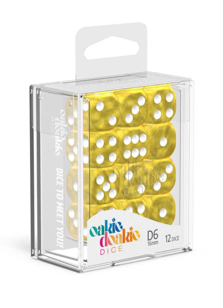 Oakie Doakie Dice D6 Marble-Yellow 12