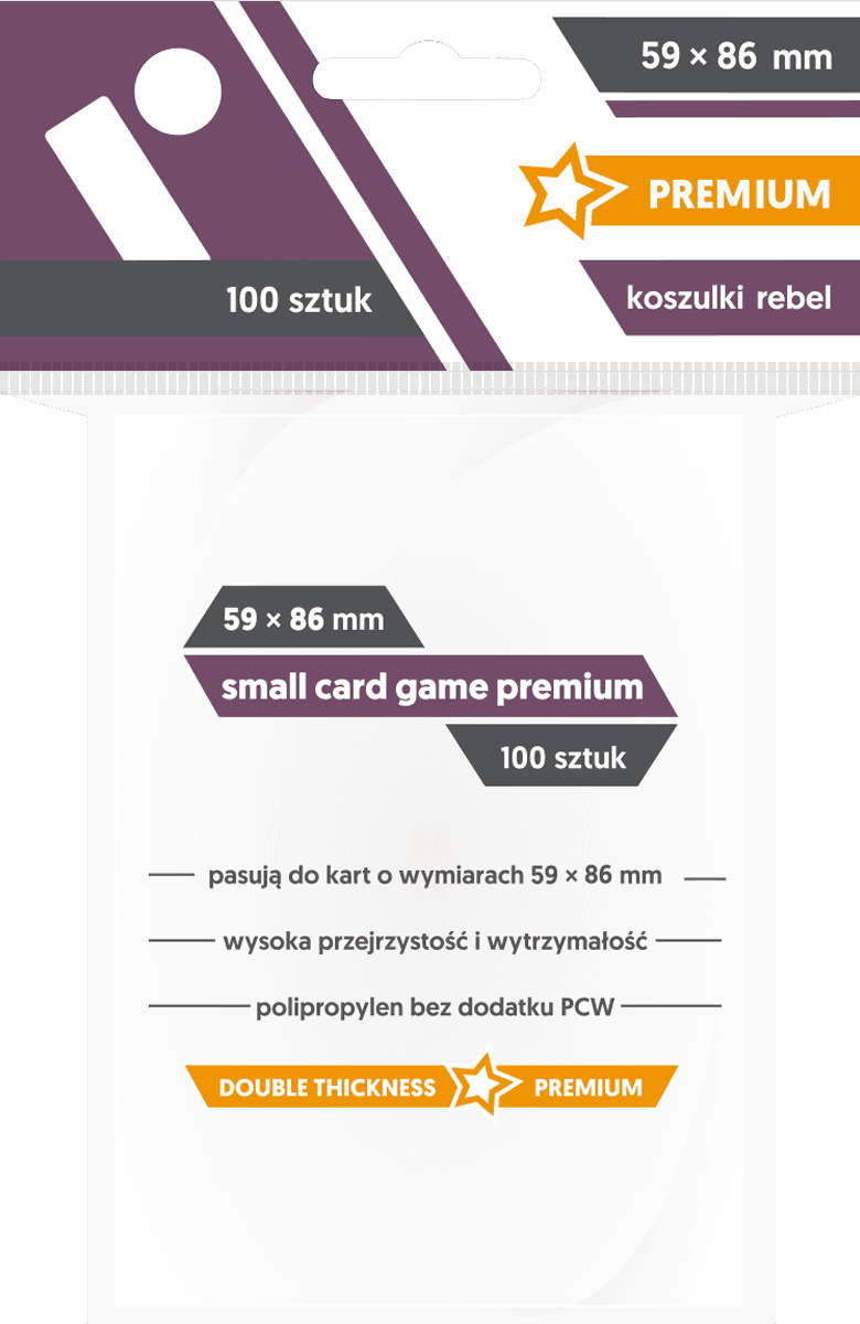 Koszulki na karty Rebel (59x86 mm) "Small Card Game Premium" 100 sztuk