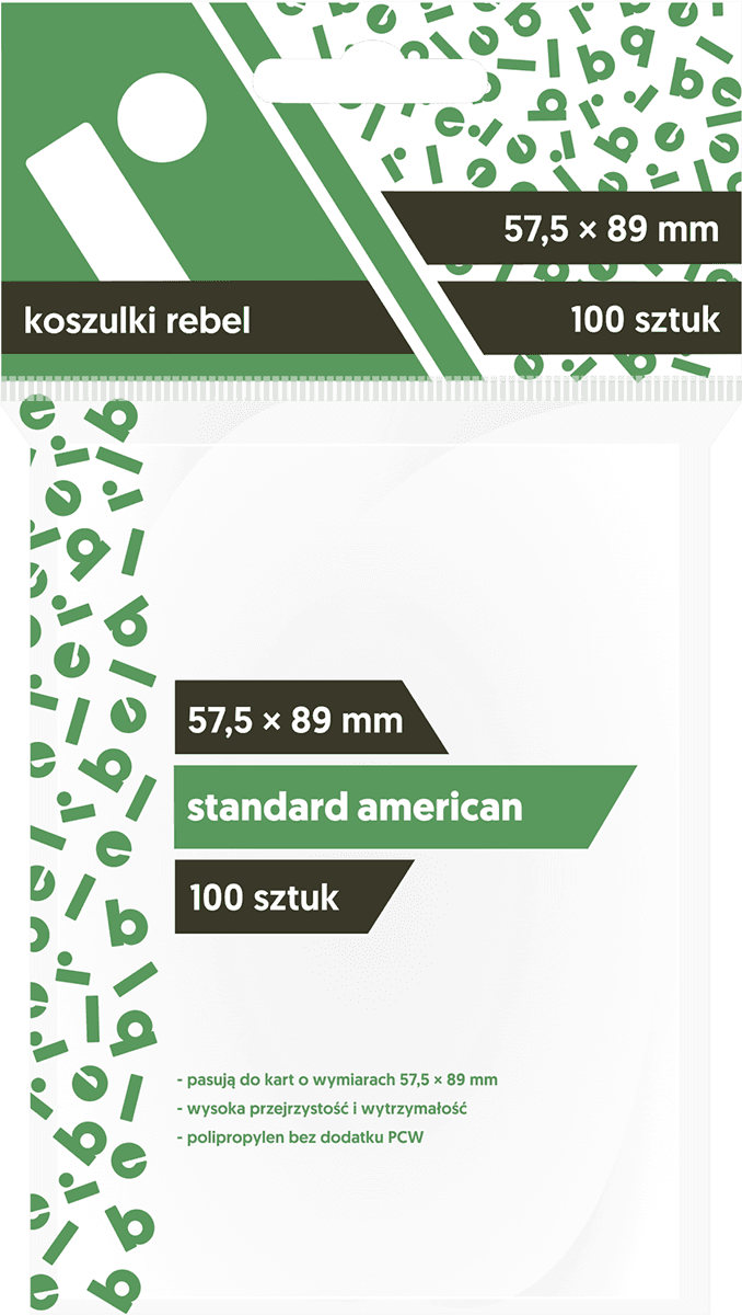 Koszulki na karty Rebel (57,5x89 mm) "Standard American", 100 sztuk