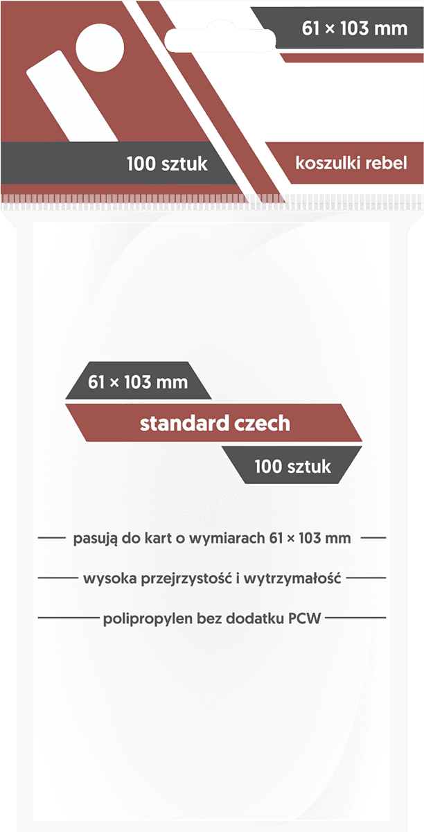 Koszulki na karty Rebel (61x103 mm) "Standard Czech", 100 sztuk