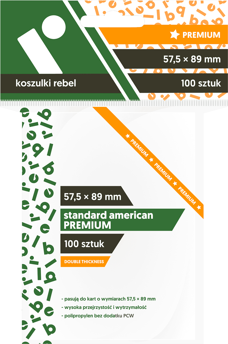 Koszulki na karty Rebel (57,5x89 mm) "Standard American Premium", 100 sztuk