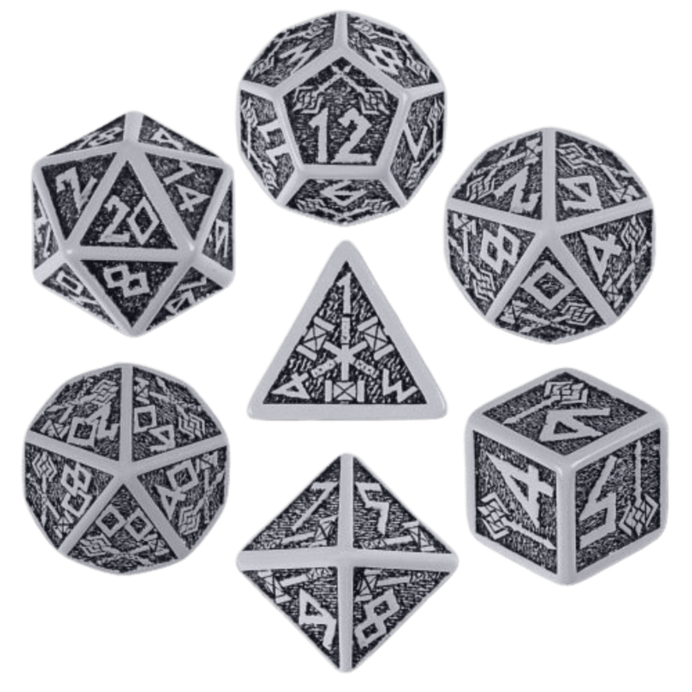 Kości RPG: Krasnoludzkie - Szaro-czarny