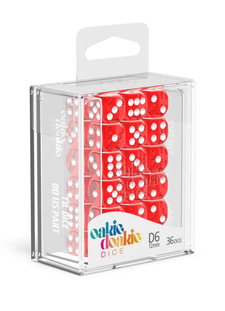 Oakie Doakie Dice D6 Translucent-Red 36