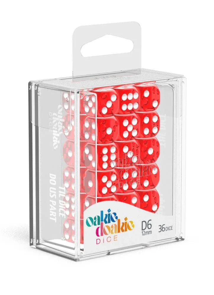 Oakie Doakie Dice D6 Translucent-Red 36