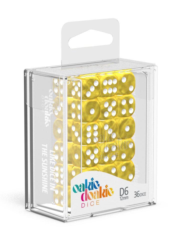 Oakie Doakie Dice D6 Marble-Yellow 36