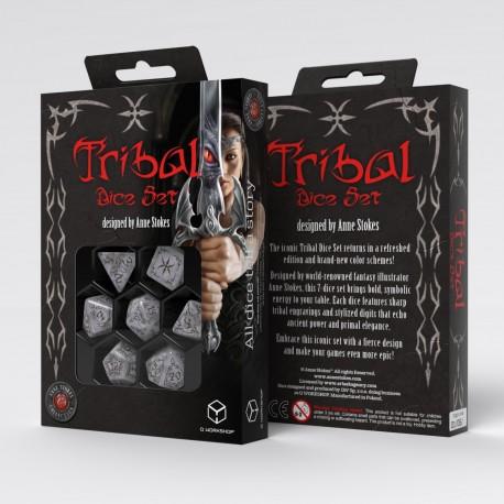 Tribal Dice Set: Pearl & Brown