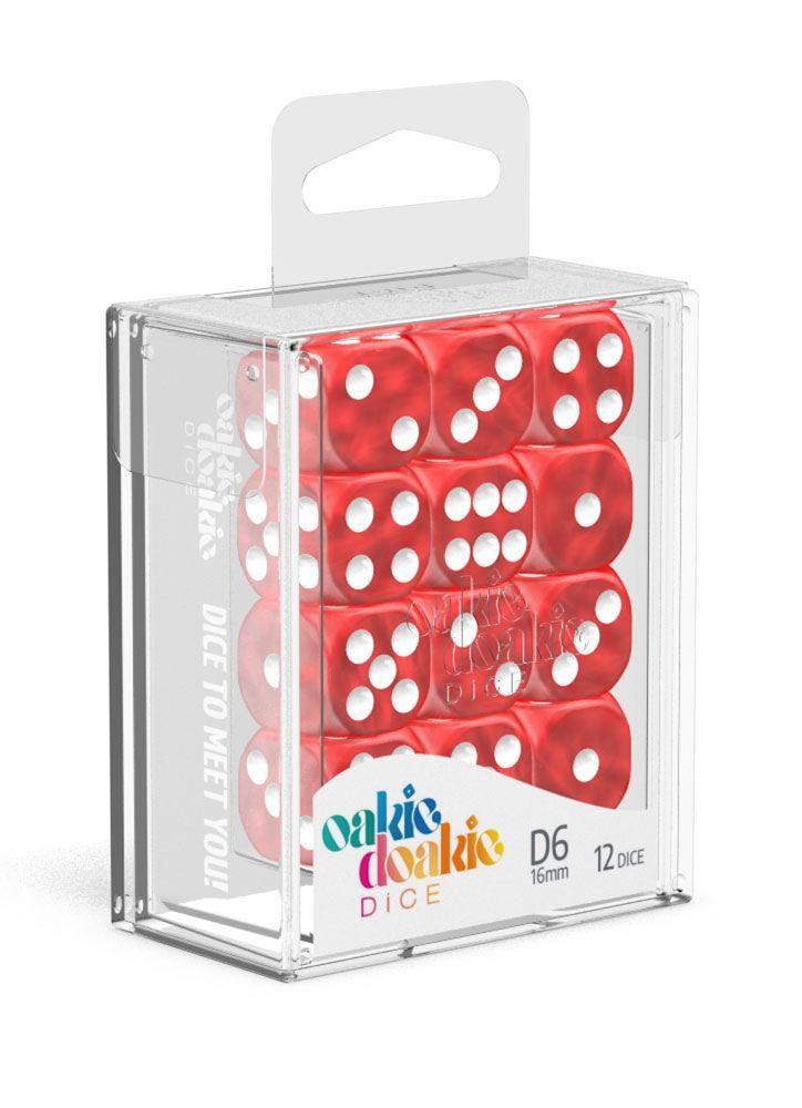 Oakie Doakie Dice D6 Marble-Red 12