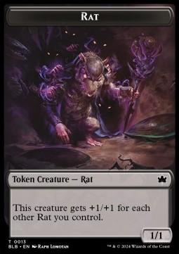 Rat Token (Black 1/1 Gets +1/+1 for each other Rat)