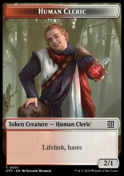 Human Cleric Token (RW 2/1) // Mercenary Token (R 1/1)