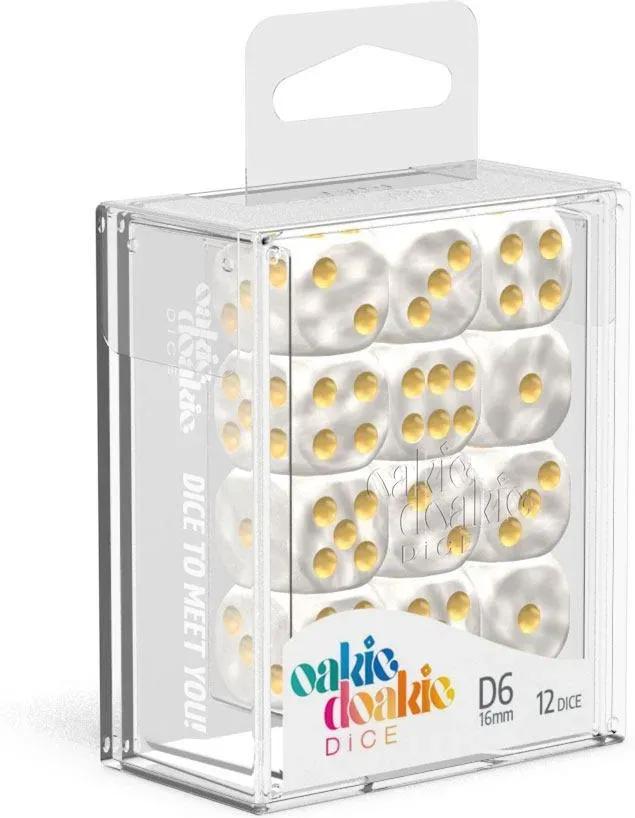 Oakie Doakie Dice D6 Marble-White 12