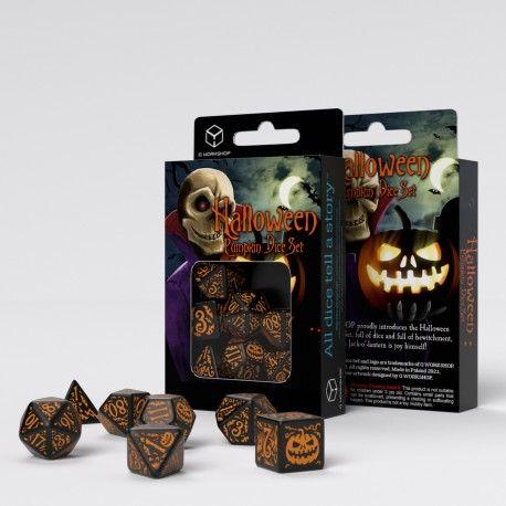 Halloween Pumpkin Dice Set Black & Orange