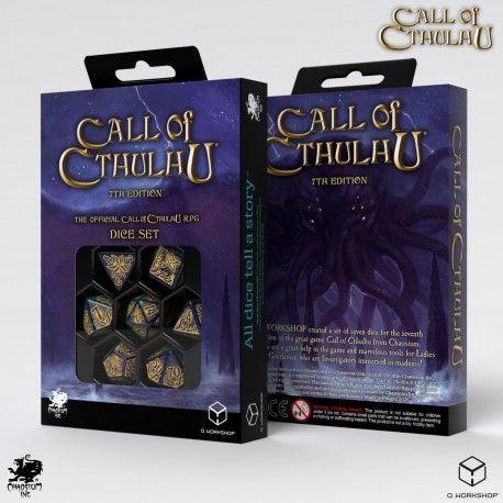 Call of Cthulhu 7th Edition Dice Set Blue-green & Gold